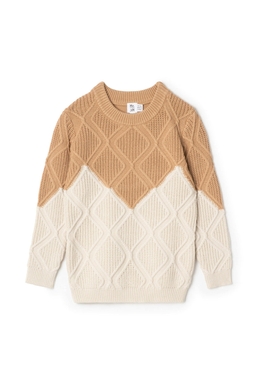 Diamond Knit Textured Long Sleeve Sweater