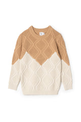 Diamond Knit Textured Long Sleeve Sweater