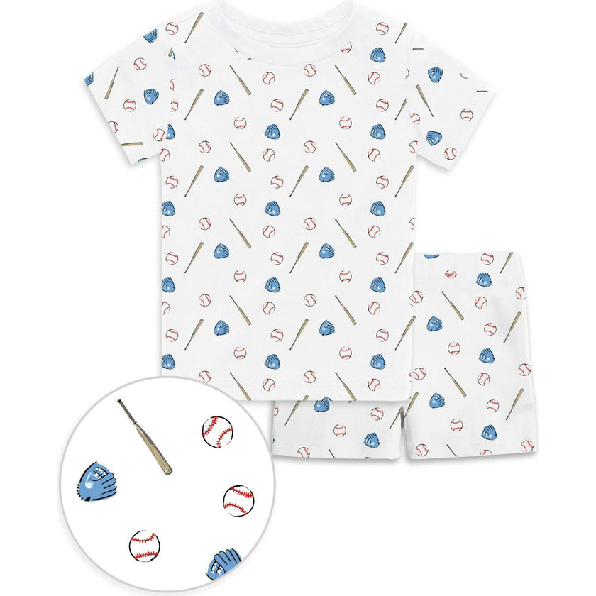 The Organic Short Sleeve Pajama Set [Batter Up]