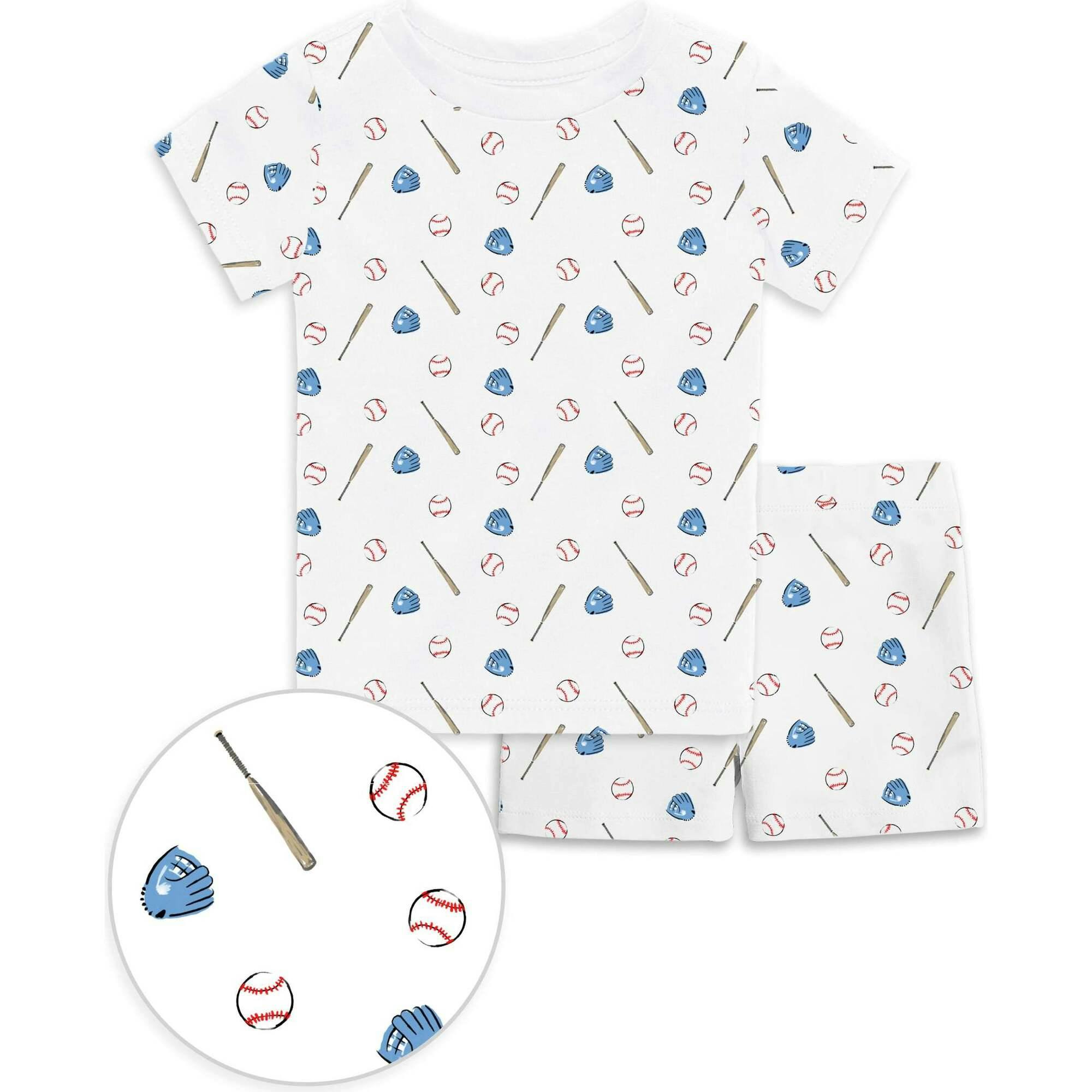 The Organic Short Sleeve Pajama Set [Batter Up]