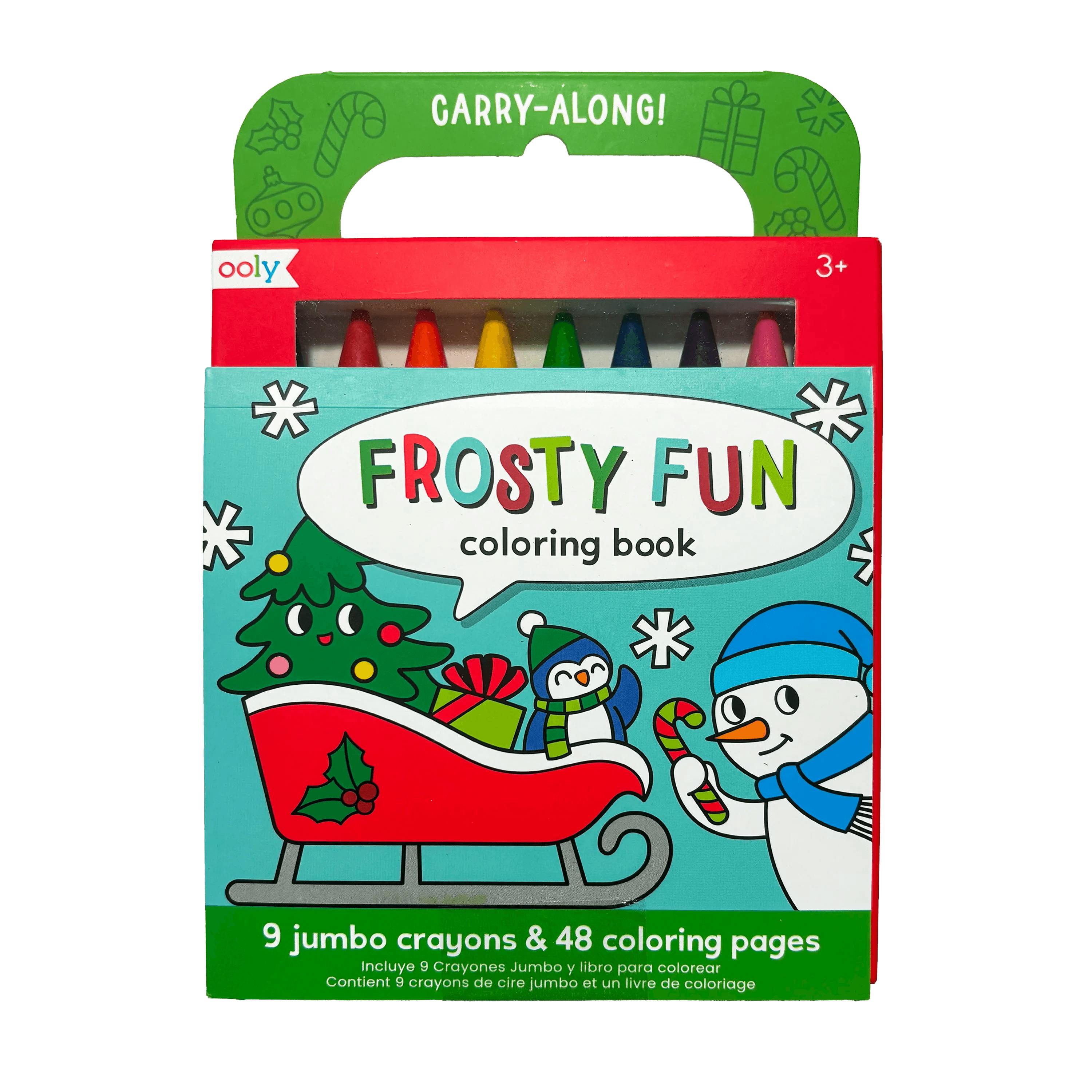 Carry-Along! Coloring Book and Crayon Set - Frosty Fun - Set of 9 Crayons