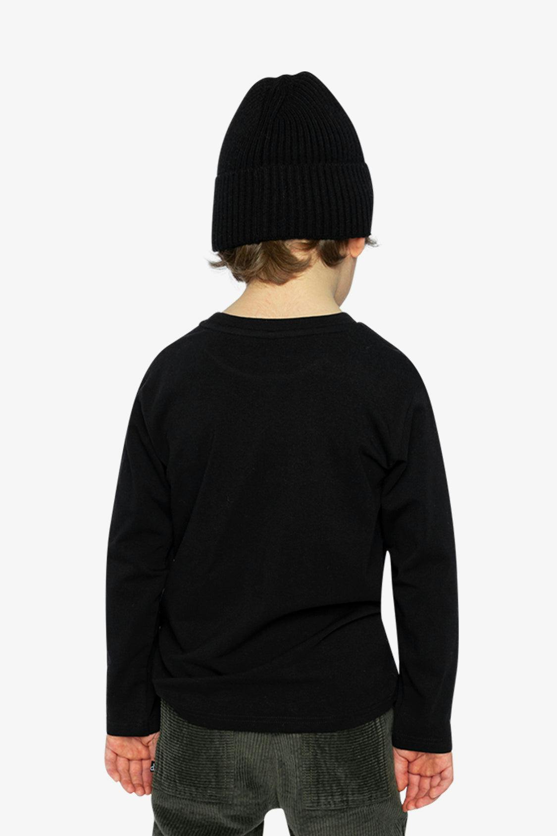Long Sleeve Organic Cotton T-Shirt Black and Red