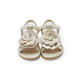 Iles Fields Sandals | Shimmer Buttercup | Silver Metallic Leather