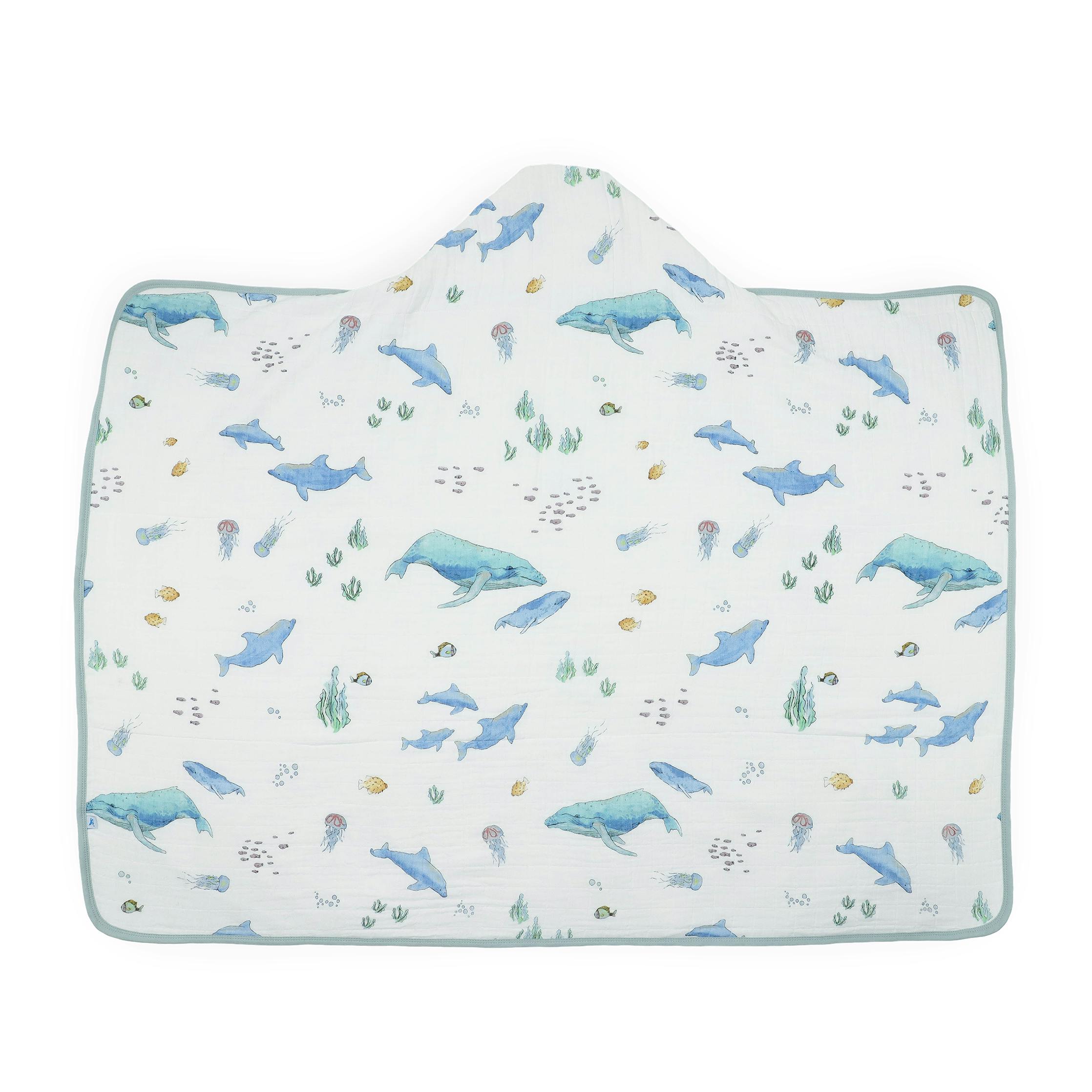 Toddler Hooded Towel - Whales