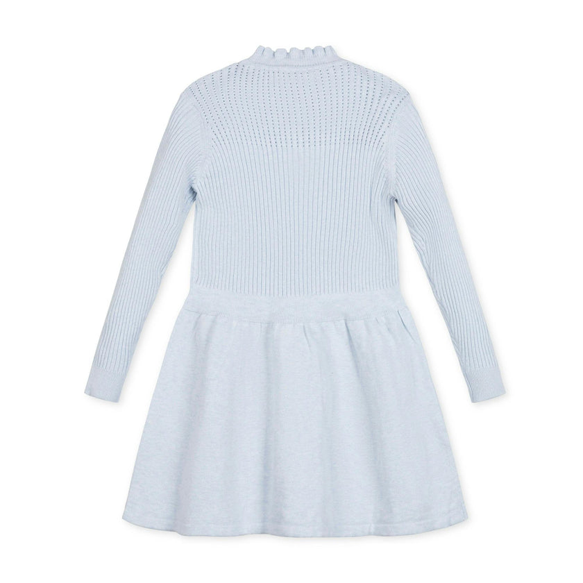 Organic Half Zip Ruffle Neck Sweater Dress