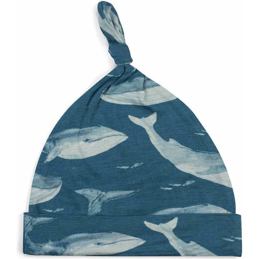 Blue Bamboo Knotted Beanie Hat