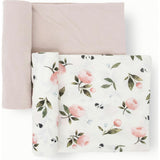 Stretch Knit Swaddle Blanket 2 Pack - Watercolor Rose