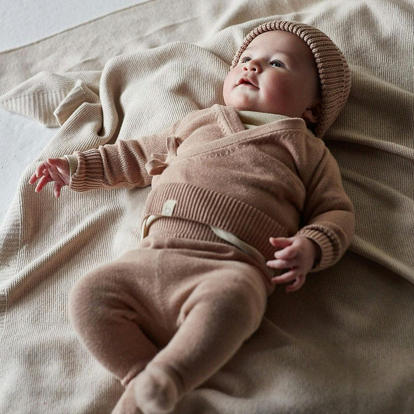 Knit Kimono Top & Footie Set