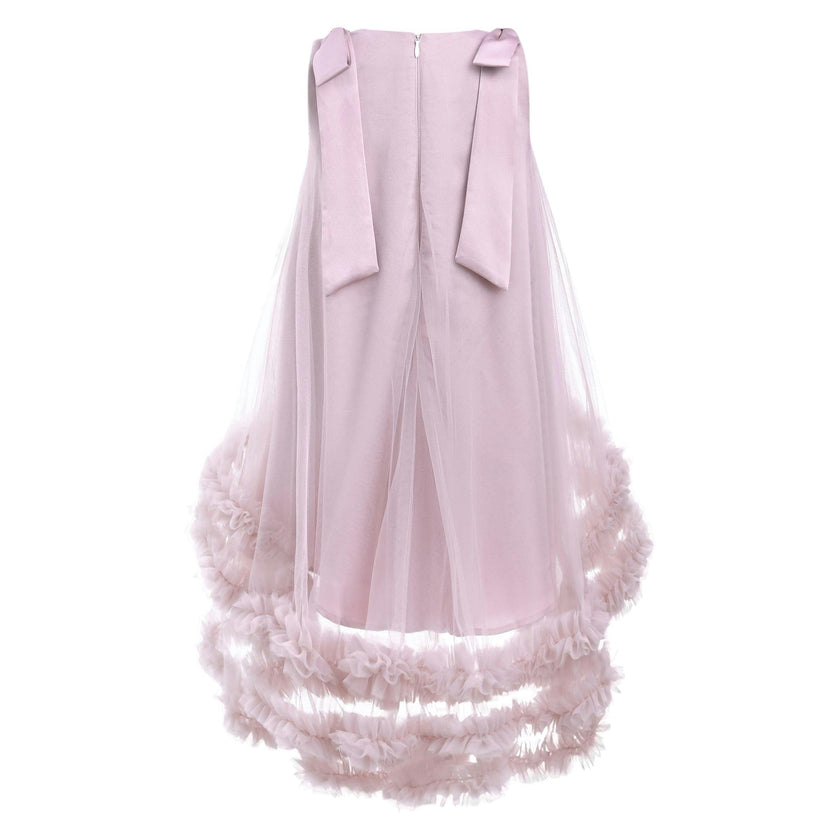 Pink Violeta Sleeveless Ruffle Overlay Dress