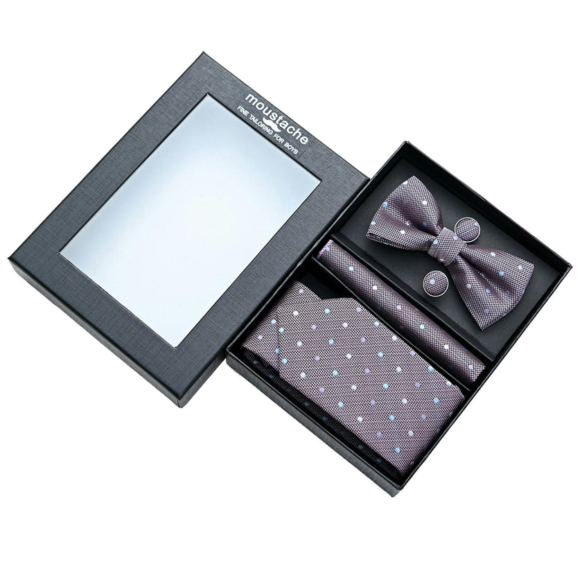 Purple Dotted Tie Set