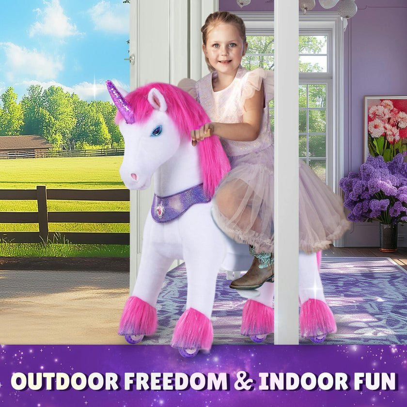 Model Y® Unicorn Ride-On Toy Age 4–7 – Pink/Purple