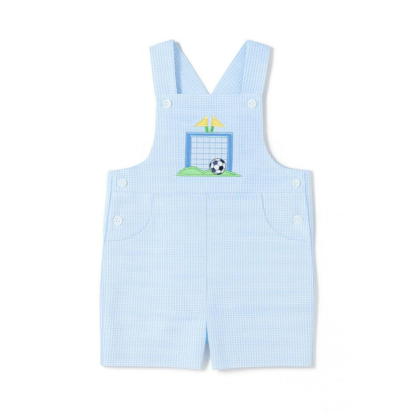 Check Seersucker Shortall With Soccer Goal