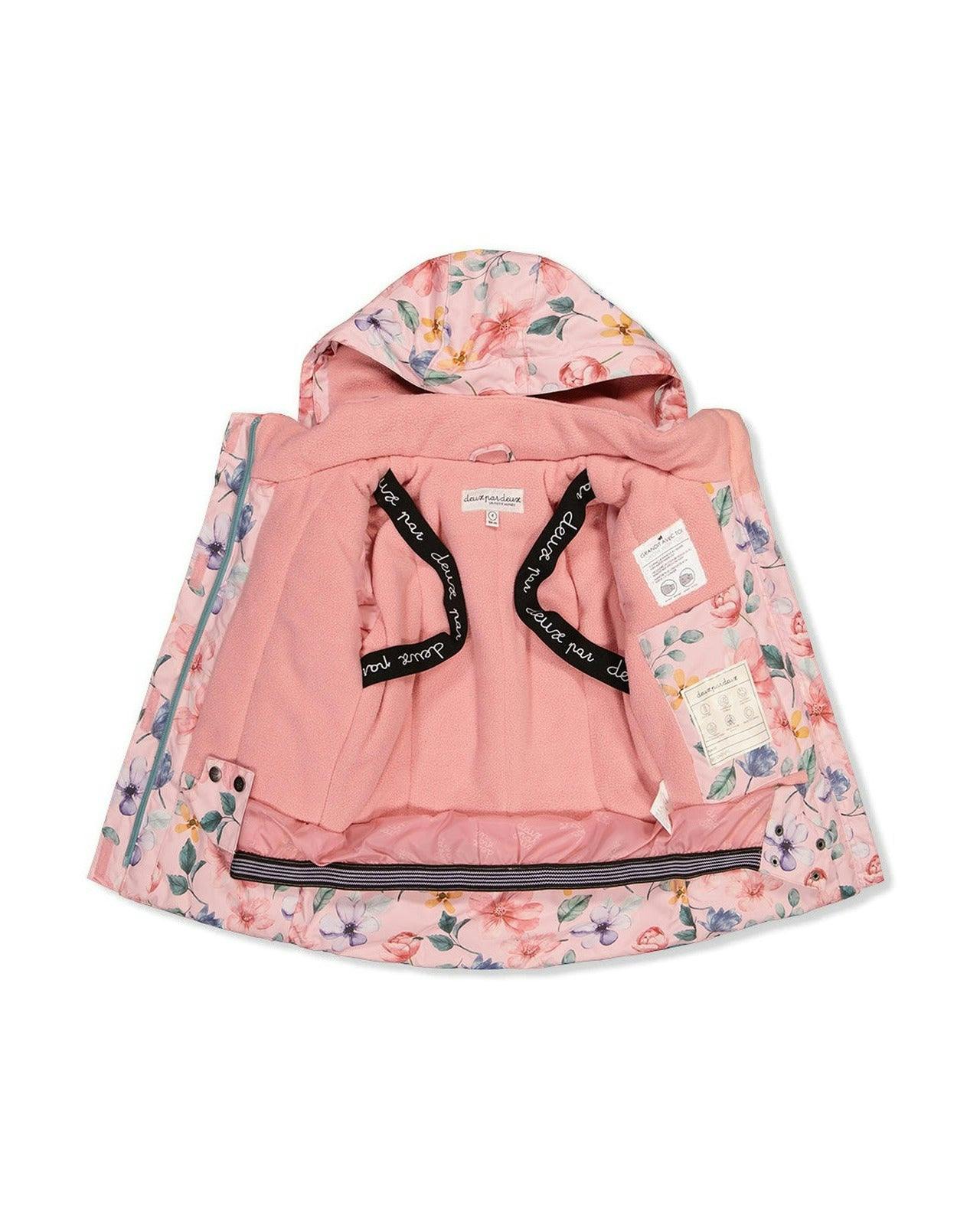 Two Piece Play Snowsuit Pink Vintage Floral Print