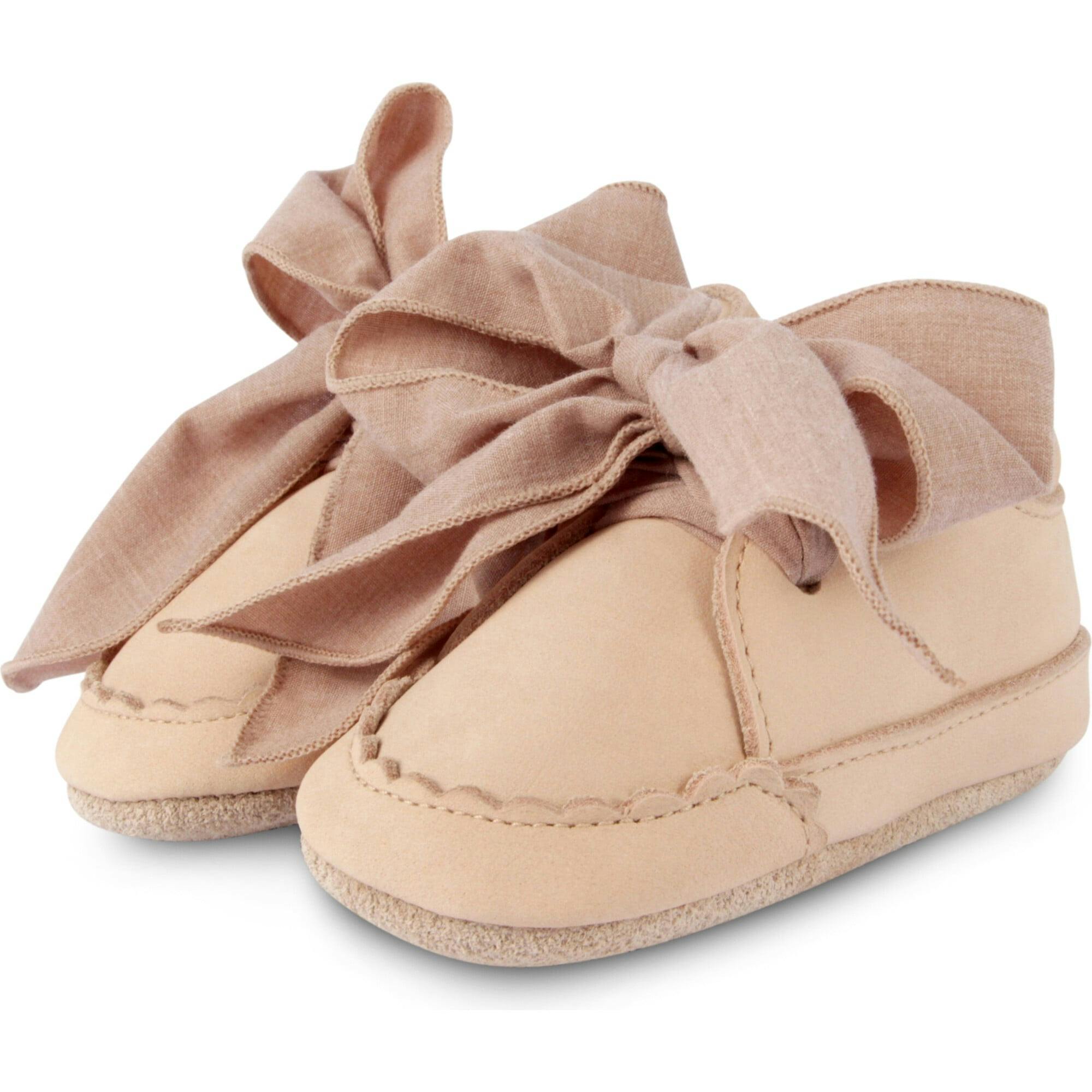 Lonny Nubuck Wavy Edge Chiffon Tie Bow Shoes