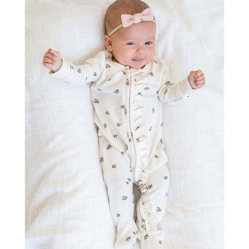 Neve Ruffle Zipper Footie