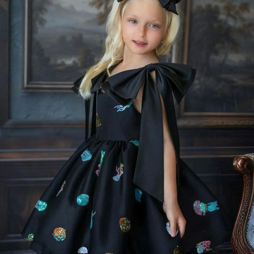 Ocean Magic Black Tulle Dress for Girls