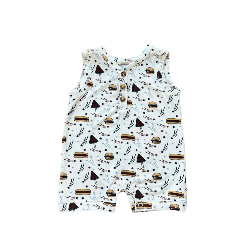 Boy's Sleeveless Romper Balloon Dogs