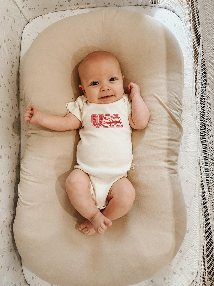 USA Organic Cotton Baby Bodysuit Short Sleeve
