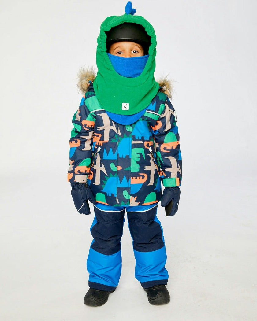 Two Piece Discover Snowsuit Blue Dinosaur Print