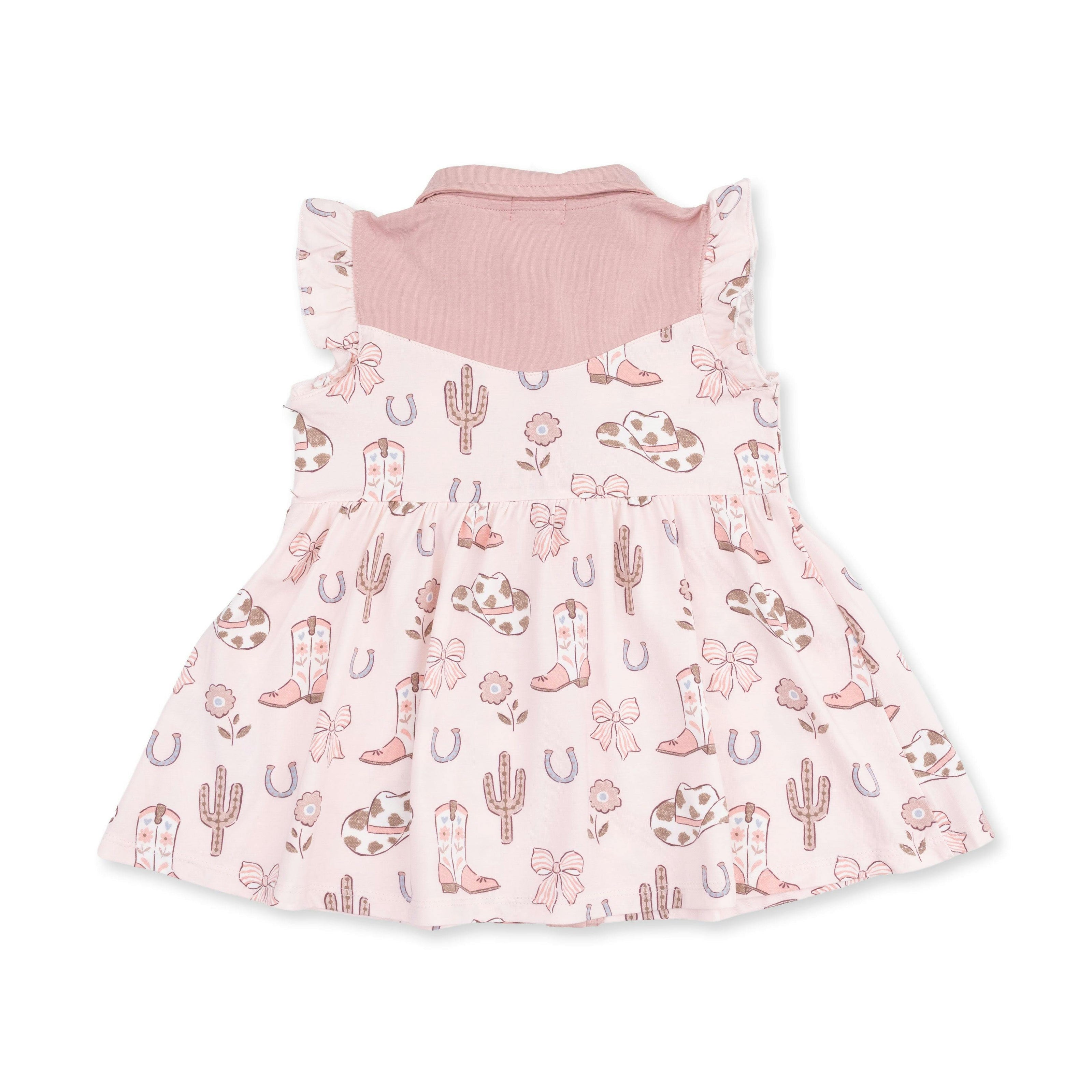 Cowgirl Boots and Bows - Western Pearl Snap Dress & Bloomer