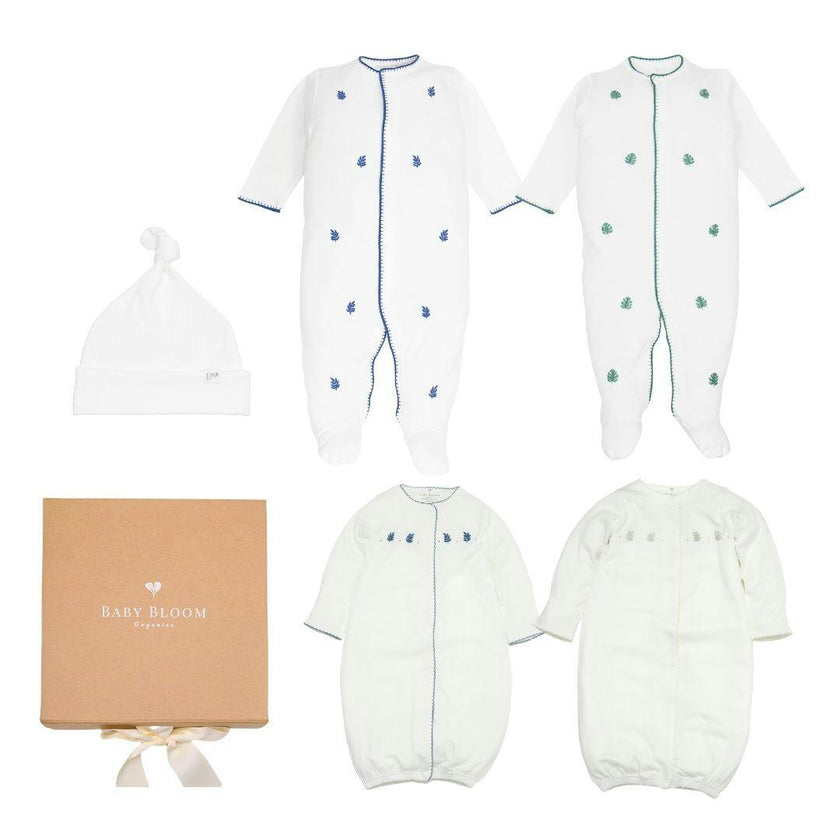 Organic Preemie Gift Set Boy Leaves