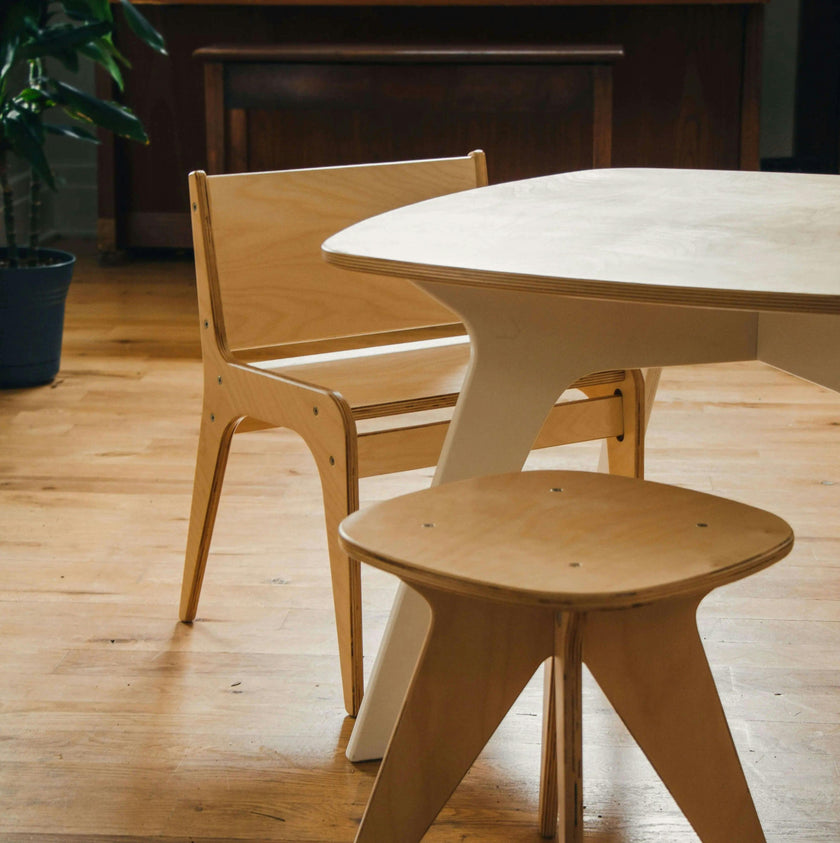 Wooden Pietro Mondini Rounded Square Stool
