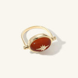 Spinning Carnelian Star Ring