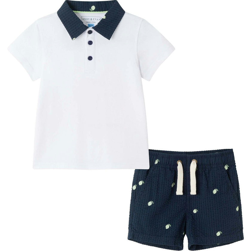 Infant Polo & Seersucker Limes Short Set