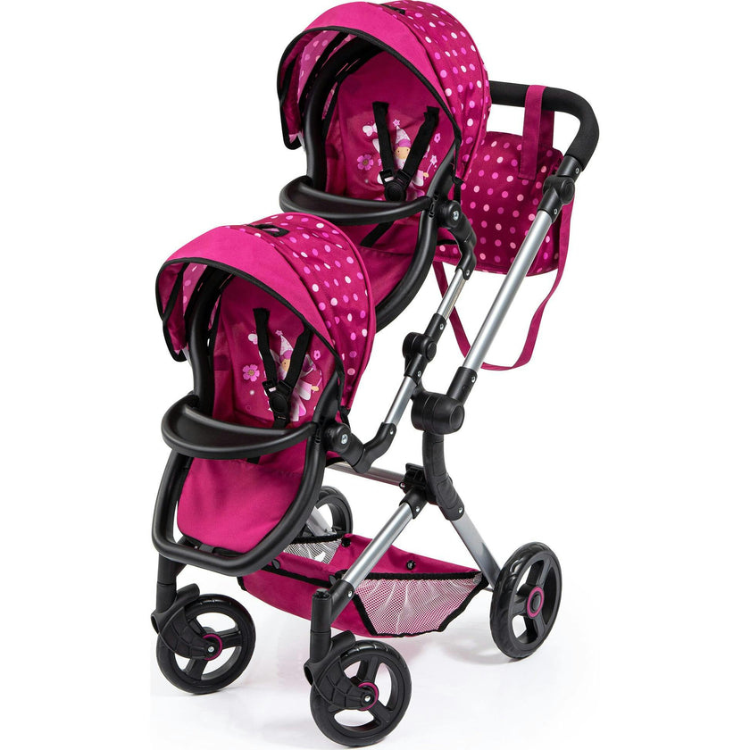 Bayer Design Dolls: Neo Twin Doll Pram - Hot Pink