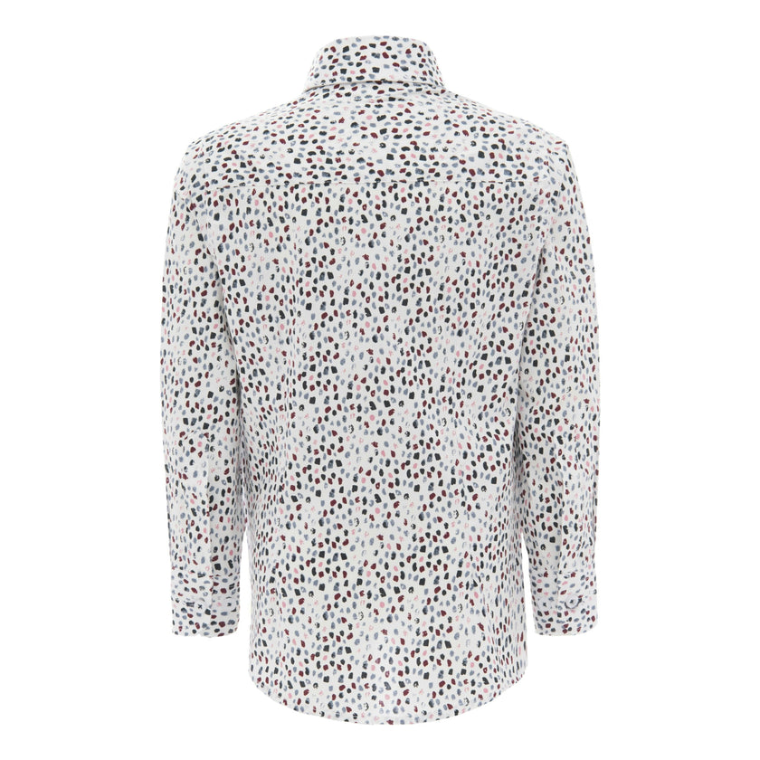 White Pebble Print Dress Shirt