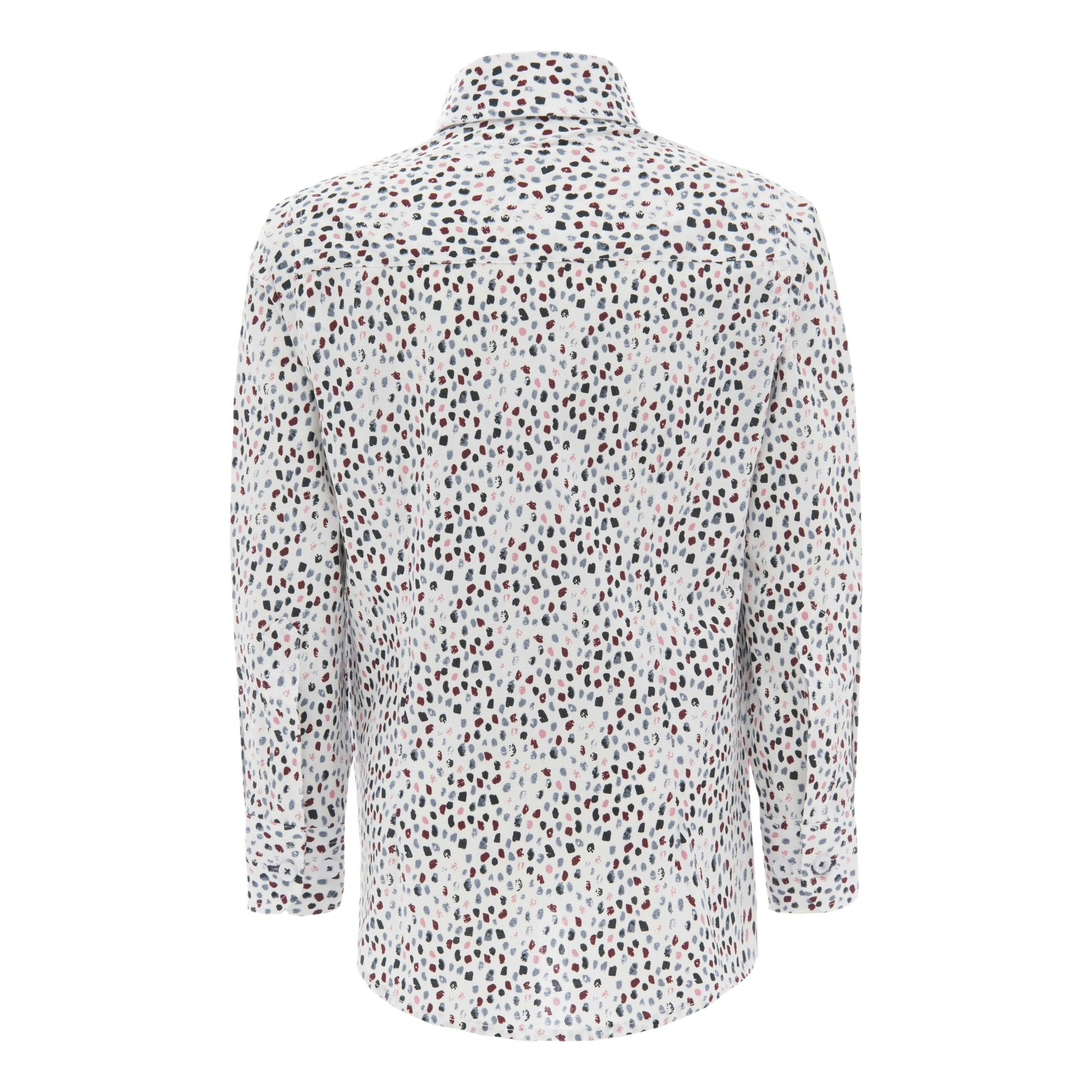 White Pebble Print Dress Shirt