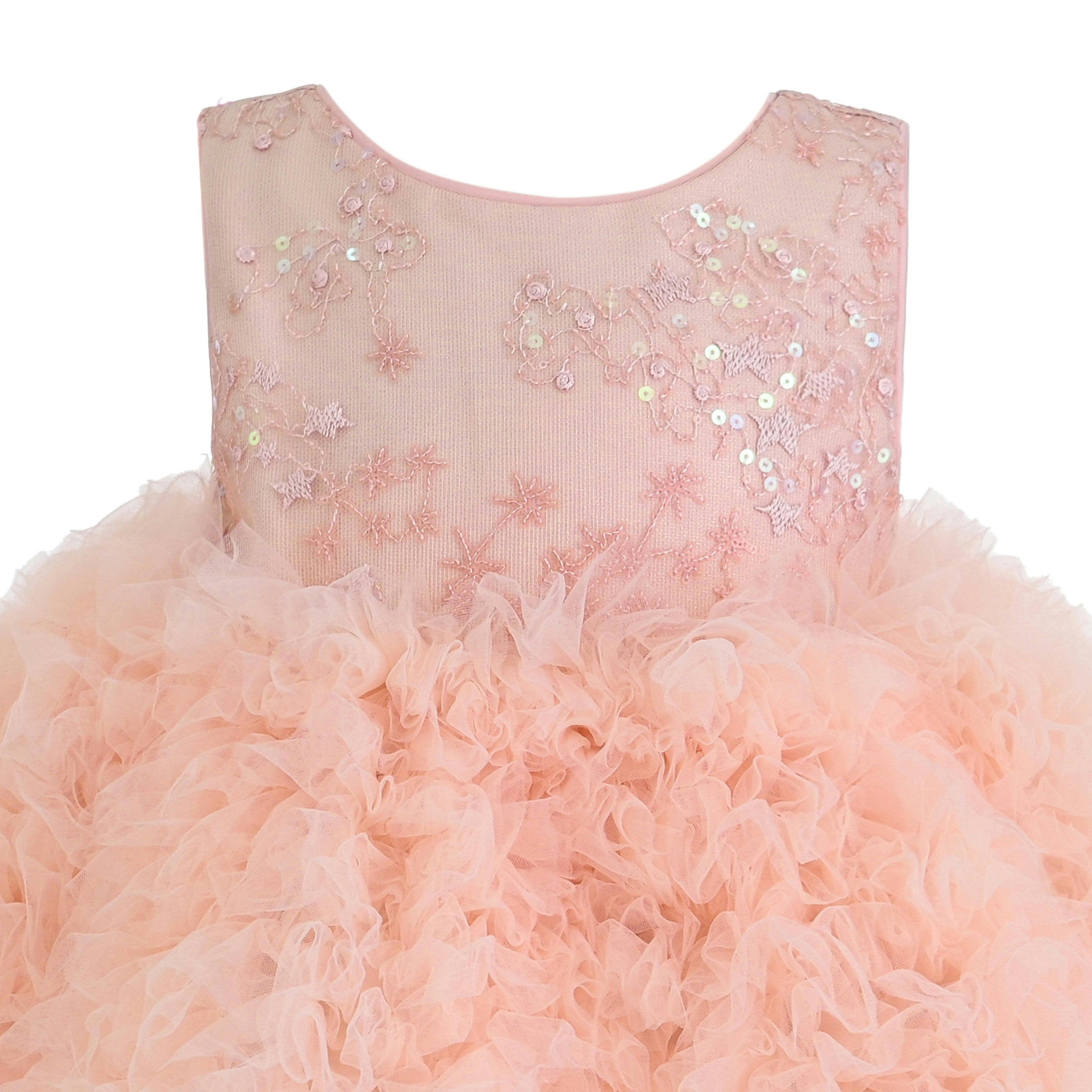 Pink Beatrice Ruffled Tulle Dress