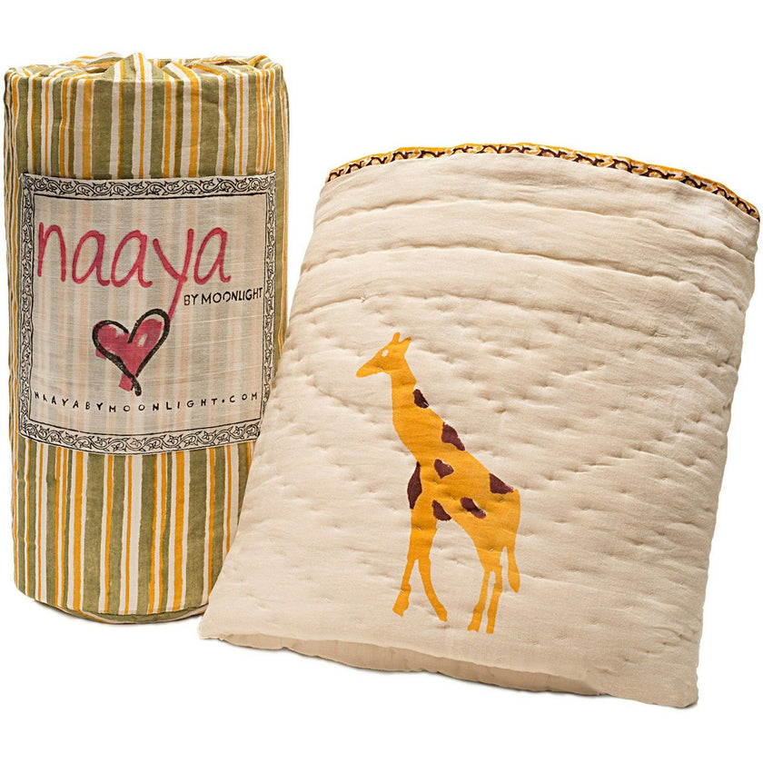 Organic Yellow Giraffe Quilt