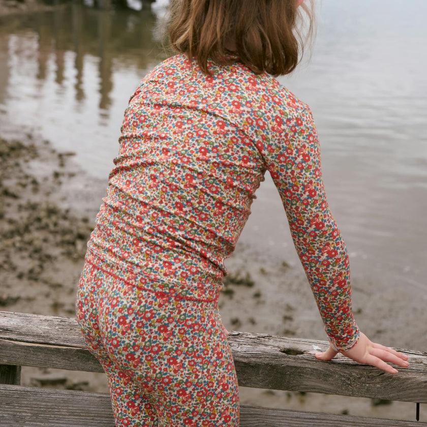 girls Betsy Ann pima pajamas set made with Liberty Fabrics