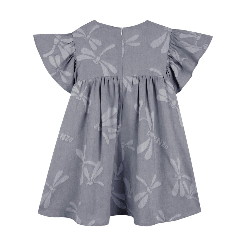 Pale Blue Kenzo Kids Flutter Dress