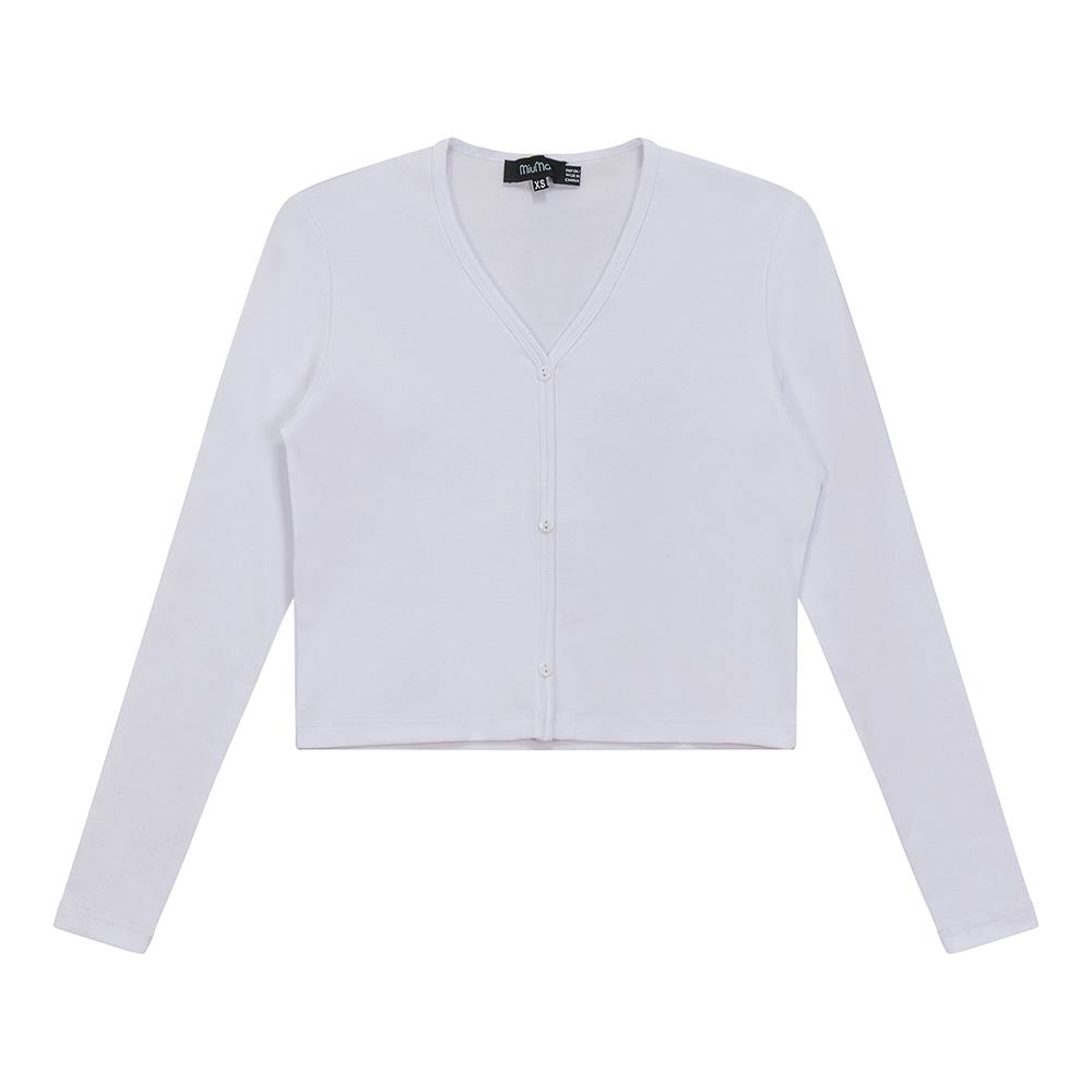 Cropped V-Neck Cardigan