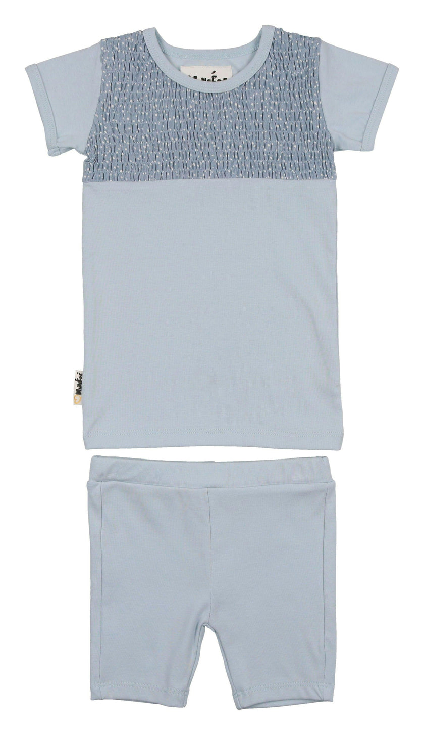 Boys Speckled Smocked Top & Short Set