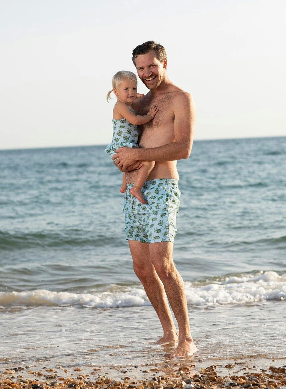 Baby Peplum Swimsuit in Turtle
