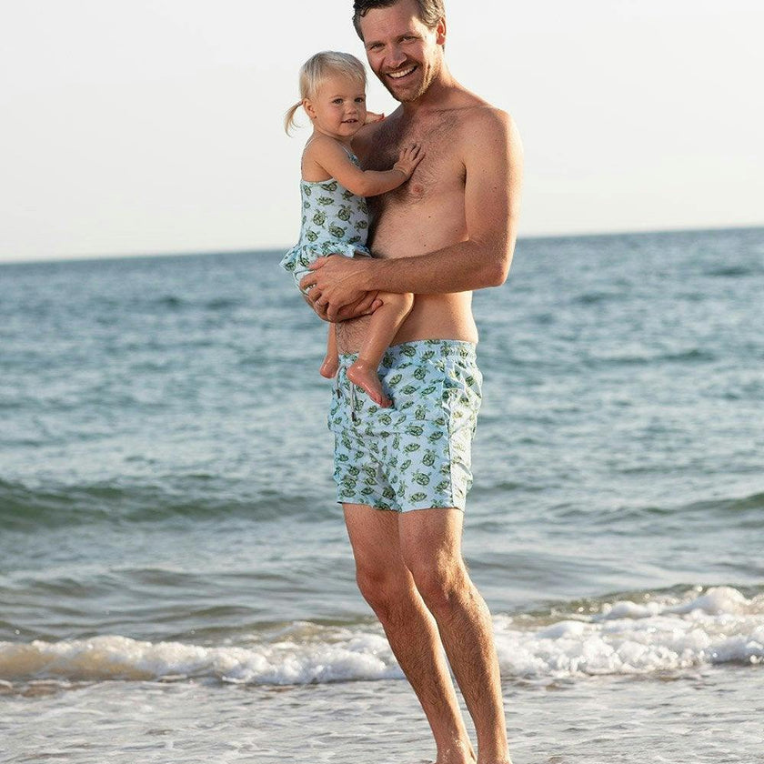Baby Peplum Swimsuit in Turtle