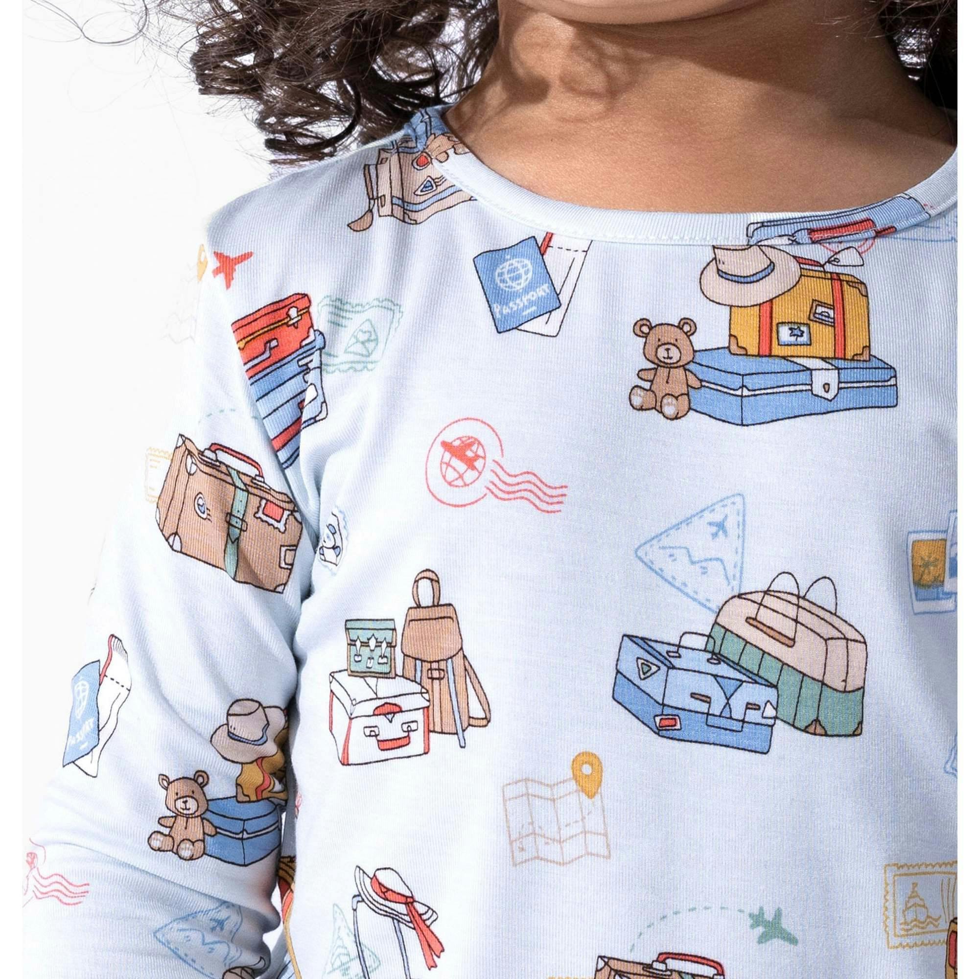 Vintage Suitcases Kids Pajamas
