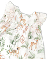 Muslin Dress And Bloomer Set Peach Deer Print