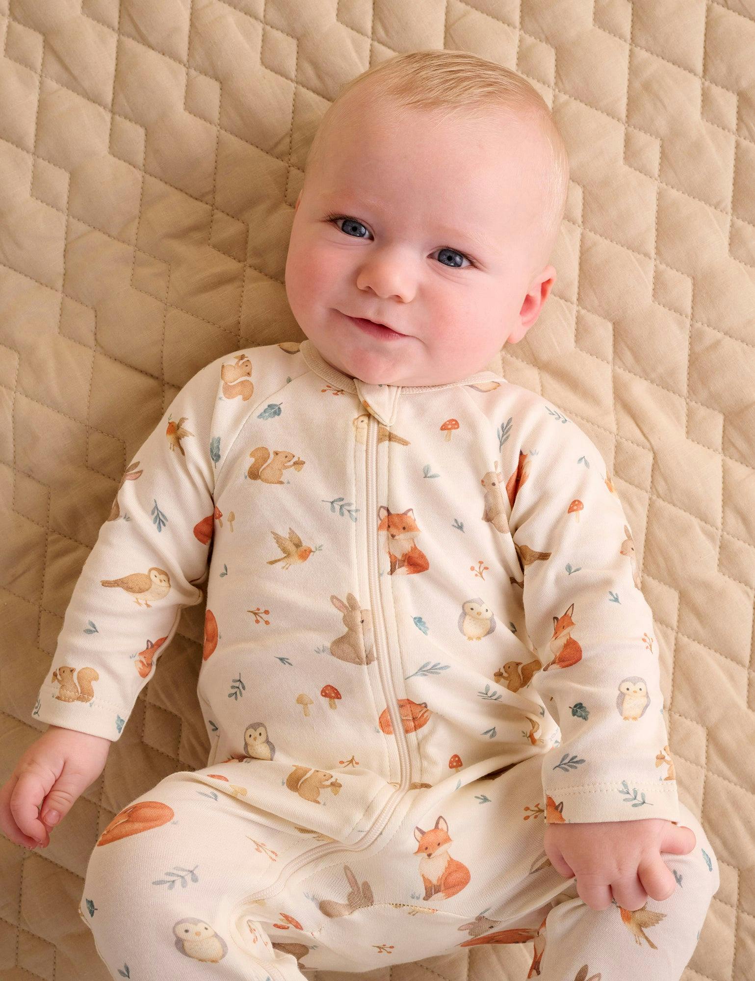 Printed Zip Growsuit Pack Cloud Woodland Print