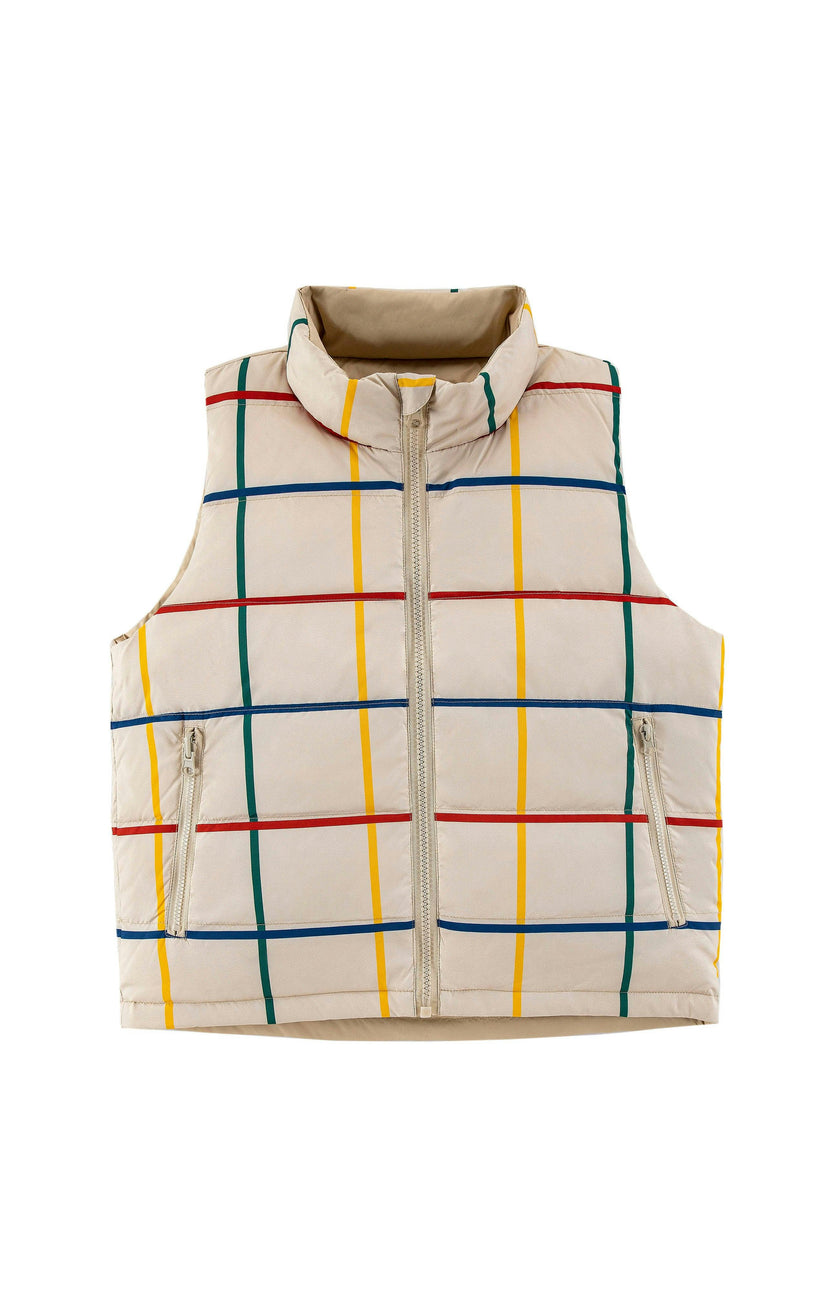 Casey Reversible Lightweight Down Puffer Vest, Primary Plaid