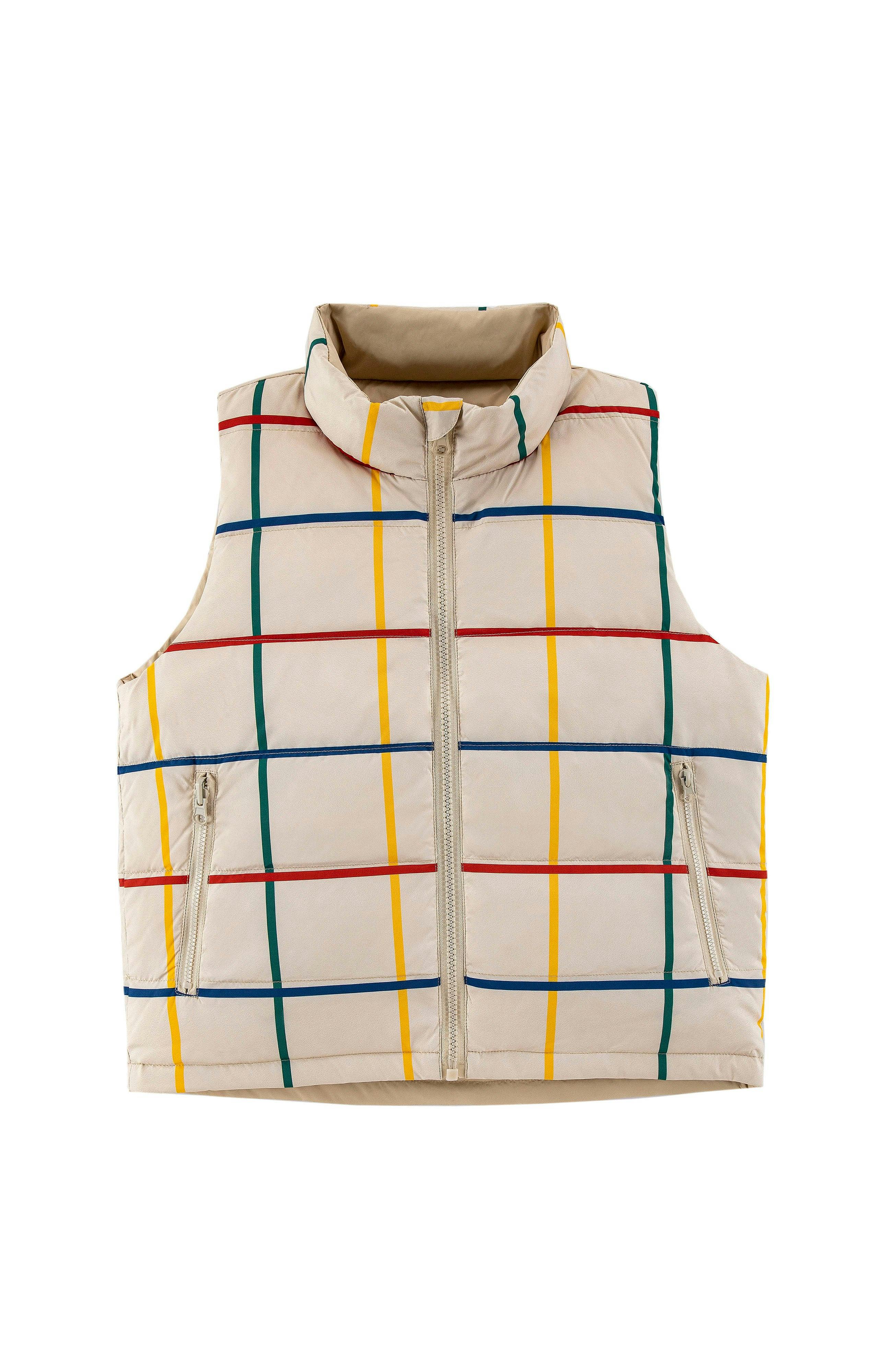 Casey Reversible Lightweight Down Puffer Vest, Primary Plaid