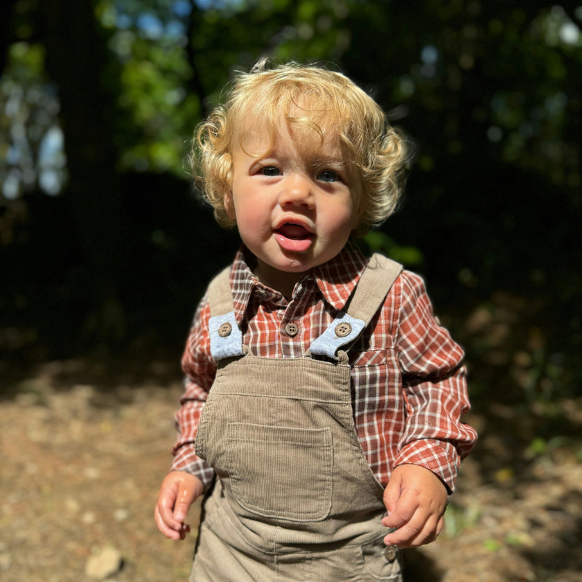 HARRISON Beige Cord Overalls