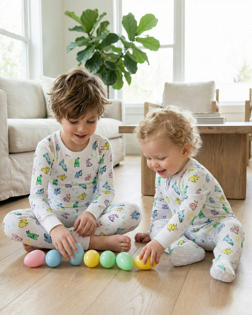 The Organic Zipper Footie [Bunny Hop]