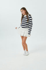 Tiegan Navy & White Stripe Sweater