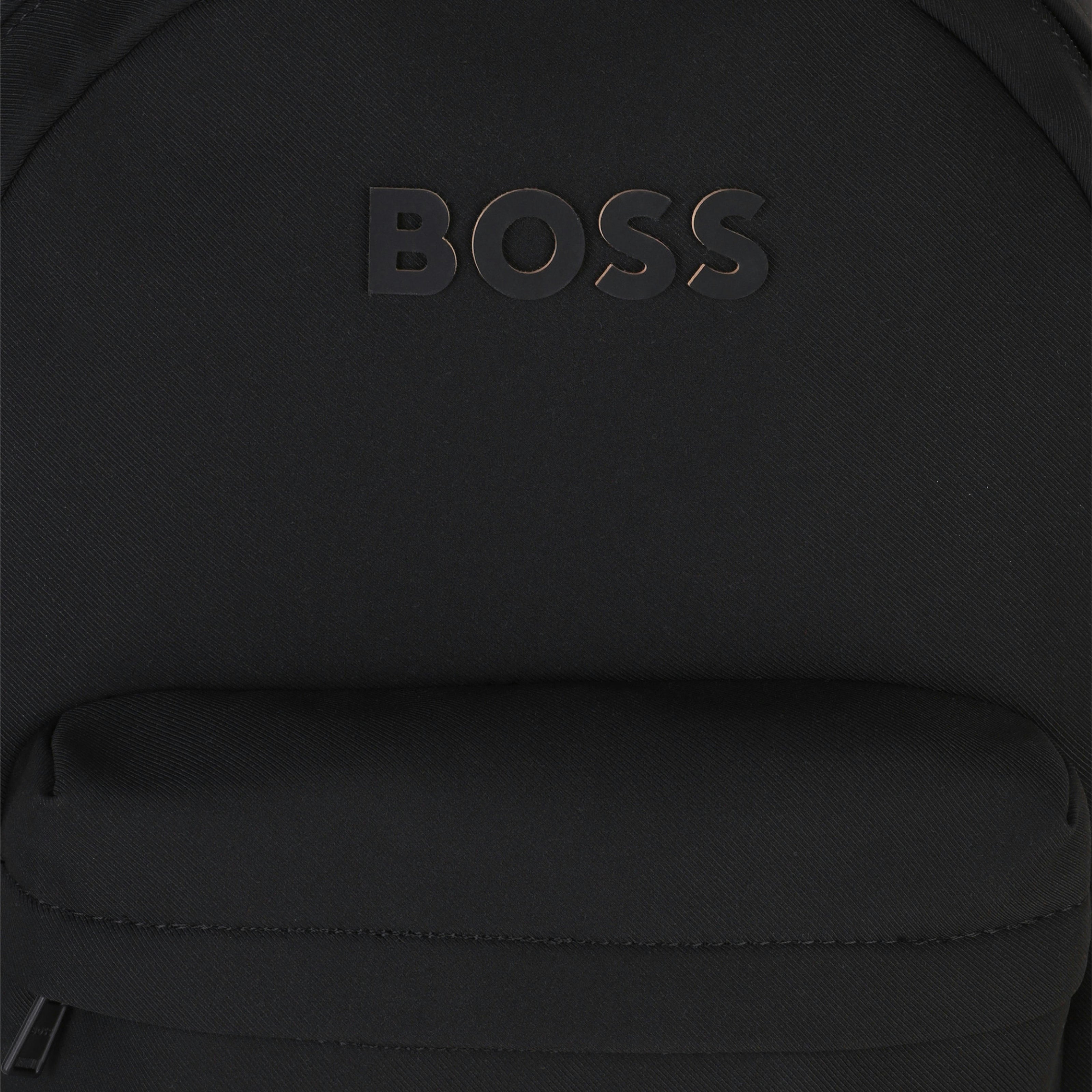 Black Embossed Logo Backpack