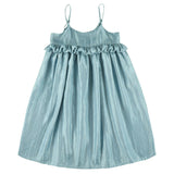 CAROLINE BOSMANS Mini Ruffle Glaze Midi Dress - Sky Blue