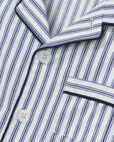 Kid's Twill Pajama Set in Navy French Ticking